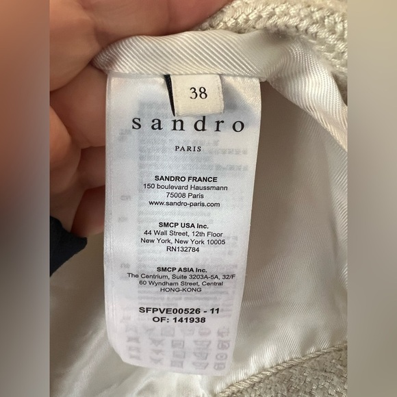 Sandro Sable Double S Tweed Wool Jacket 38 - Picture 13 of 16